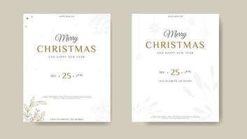 Merry Christmas Invitation Card Template with Hand drawn Illustration in Hand drawn Flat Design vector