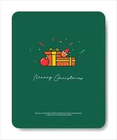 Potrait Christmas Greeting Card with Playfull Ornaments in Flat design vector