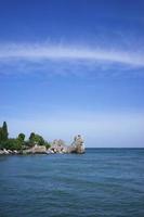 Marine vertical landscape with views of the coastline. photo