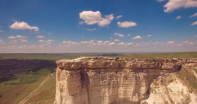 Aerial view of the mountain landscape in the Crimea. photo