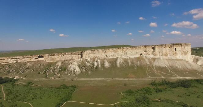 Aerial view of the mountain landscape in the Crimea. photo