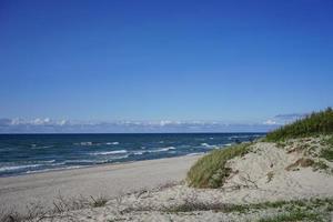 Deserted seascape on the Baltic sea and sand dunes