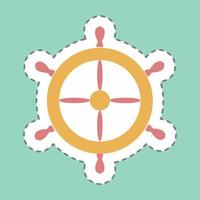 Sticker Ship Wheel - Line Cut - Simple illustration,Editable stroke vector