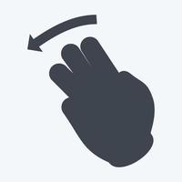 Icon Three Fingers Left - Glyph Style - Simple illustration,Editable stroke vector