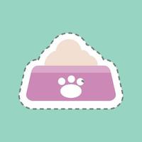 Pegatina comida para gatos - corte de línea - ilustración simple, trazo editable vector