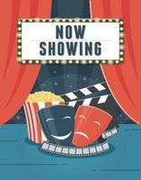 Now showing cinema. Can be used for flyer, poster and banner vector