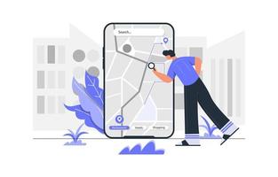 Looking for destination concept flat illustration vector