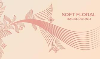 soft color line floral ornament shape background vector