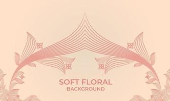 soft color line floral ornament shape background vector