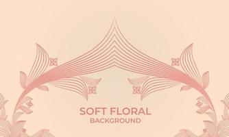 soft color line floral ornament shape background vector