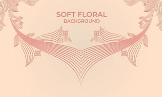 soft color line floral ornament shape background vector