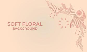 soft color line floral ornament shape background vector