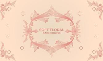 soft color line floral ornament shape background vector