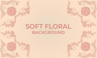 soft color line floral ornament shape background vector