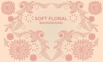 soft color line floral ornament shape background vector