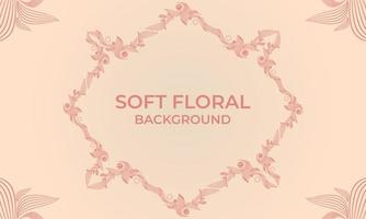 soft color line floral ornament shape background vector