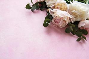 Background with pink peonies photo