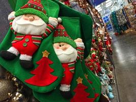 Lviv, Ukraine 2021 - Christmas toys on shelves, Christmas decorations photo