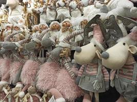 Lviv, Ukraine 2021 - Christmas toys on shelves, Christmas decorations photo