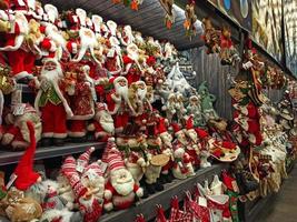 Lviv, Ukraine 2021 - Christmas toys on shelves, Christmas decorations photo