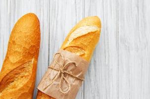 Freshly baked baguette bread photo