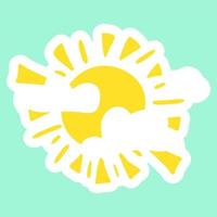 Yellow fun sun vector