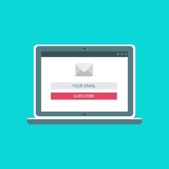 Web Template of Computer Email Form vector