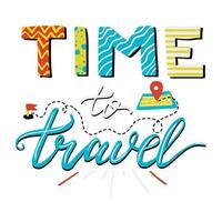 Time To Travel Lettering vector