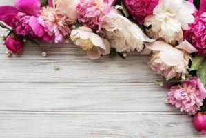 Background with pink peonies photo