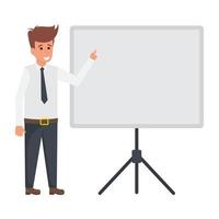 Businessman With Whiteboard vector