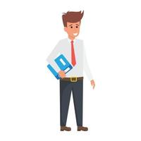 Businessman Holding File vector