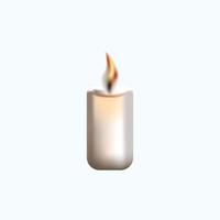 Realistic detailed 3d candle on a white background vector