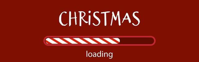 Christmas loading bar candy cane. Banner vector isolated, flat design.