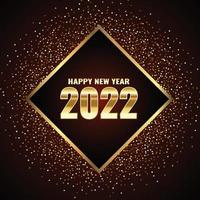 happy new year 2022 gold glittery simple vector design.