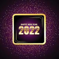 Feliz año nuevo 2022 diseño de fondo dorado brillante. vector