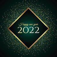 Feliz año nuevo 2022 dorado brillante diseño de fondo simple. vector