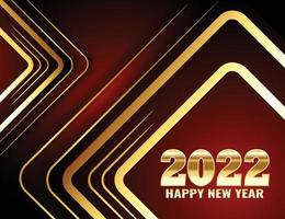 Feliz año nuevo 2022 diseño de fondo rojo de lujo.