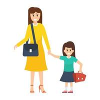 Mother Daughter Shopping vector