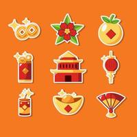 Gong Xi Fa Cai Icons Set vector