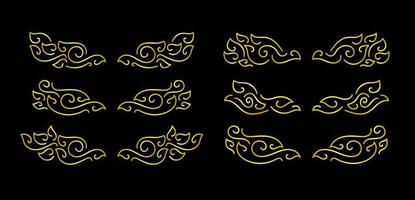 Gold Borders Elements Set Collection, ornament Vector