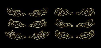 Gold Borders Elements Set Collection, ornament Vector