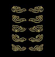 Gold Borders Elements Set Collection, ornament Vector