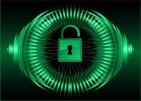 Closed Padlock on digital background, cyber security vector