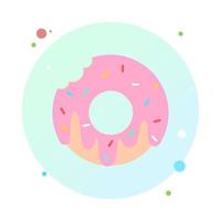 La ilustración vectorial de donut se puede utilizar para tarjetas de felicitación, invitaciones a fiestas, carteles, impresiones y libros. icono de rosquilla en forma de estilo plano redondo. donut en el icono de círculo. vector