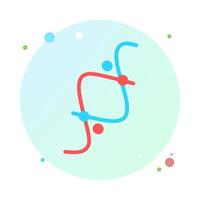 DNA spirals in circle icon. Deoxyribonucleic, nucleic acid helix in round circle icon. Spiraling strands. Chromosome. Molecular biology. Genetic code. Genome. Genetics. Isolated vector illustration.