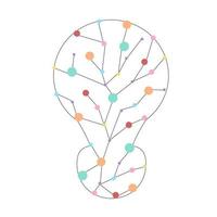 Lamp bulb low poly design with connecting dots, stars. Internet technology icon triangle polygonal network concept. Polygon wireframe connected point illustration. Tech lightbulb logo designs concept. vector