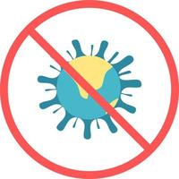 Stop coronavirus in the world sign or coronavirus has gone in earth globe blood vector icon isolated in white background for apps mobile, print and websites. Warning label.