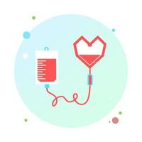 Infusion in circle icon. Intravenous bag, blood, drip in round shaped. Medical help concept. Vector illustration can be used for topics like hospital, therapy, chemotherapy. Iv, infuse, blood bag icon