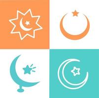 Ramadan icons set with Islamic, moon, star and cloud. Isolated vector illustration Ramadan icons. Sky icon. Arabian vector icons set Islamic star and moon mosque, happy Ramadan and Islam symbol.