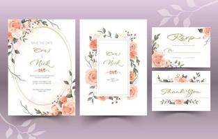 Wedding Invitation with Hand Drawn Floral Theme vector